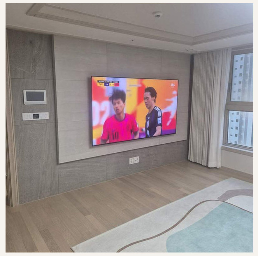 벽걸이TV 시공 참고 사진 24번째 지역 양주 65인치 100인치와 벽면 지지 범위 1