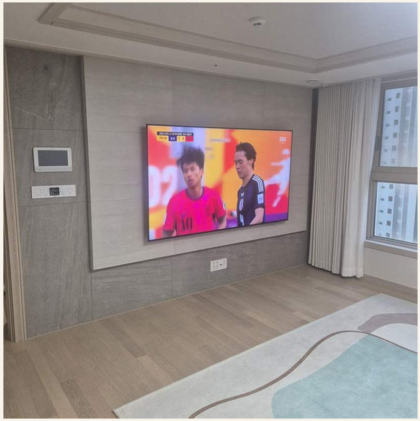 벽걸이TV 시공 참고 사진 26번째 지역 파주 55인치 55인치부터 100인치까지 두 방 작업 1